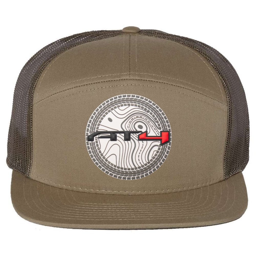 AT4 3D Snapback Seven-Panel Trucker Hat- Pale Khaki/ Loden Green